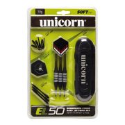 Unicorn EL50 17 gr. súlyú dartsnyíl szett gumírozott bevonatú fogórésszel