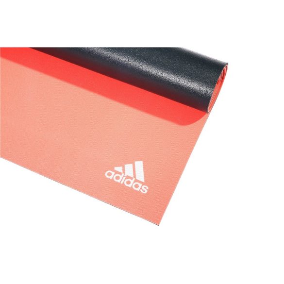 Adidas Kétrétegű yogaszőnyeg, 173x61x0,6cm, piros/szürke