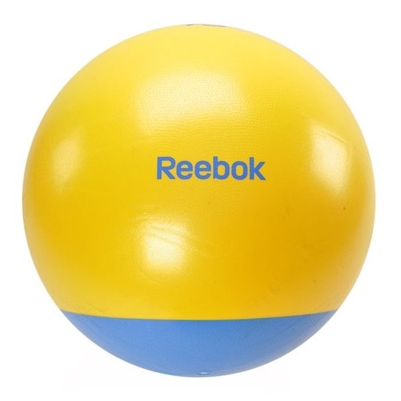 Reebok 65cm átm. sárga-cián színű kéttónusú gimnasztikai labda (fitball)+ DVD