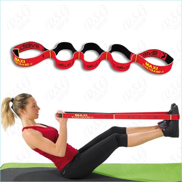 Elastiband® fitnesz erősítő gumipánt Maxi hosszú, piros színű, 10 kg