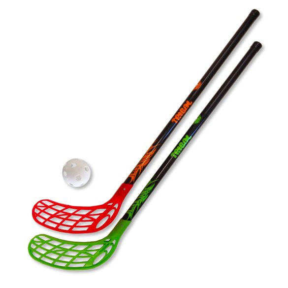 Floorball junior szzett Real 2 ütő 1 labda 70cm nxél/84cm