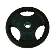 Capetan® Tri Grip gumírozott ergonómikus 5Kg tárcsasúly 31mm lukátmérővel, tárcsaméret: