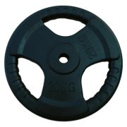 Capetan® Tri Grip gumírozott ergonómikus 20Kg tárcsasúly 31mm lukátmérővel, méret: