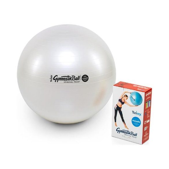 Fitball olasz gimnasztikai labda MAXAFE, 65 CM - GYÖNGYHÁZFEHÉR ABS